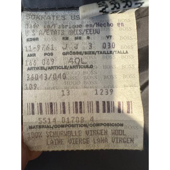 Vintage 90s Hugo Boss 100% Wool Sport Coat Blazer Size 40L - Picture 9 of 14